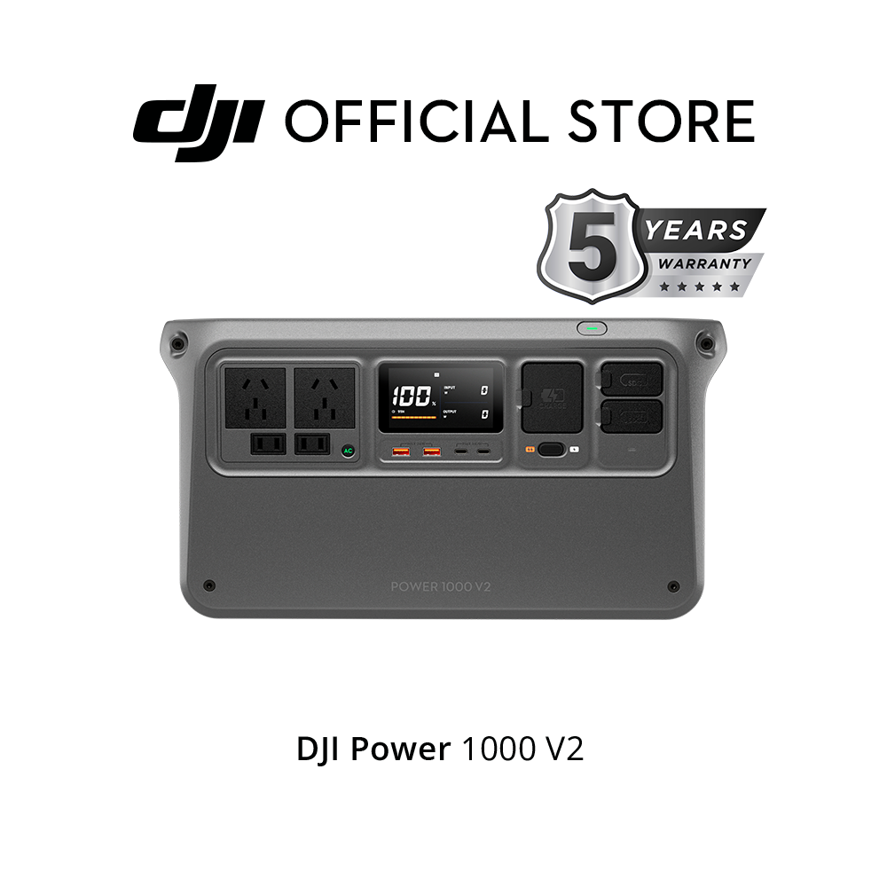 DJI Portable Power Station 1000/1000 V2 - Capacity 1024Wh | Output Power 2200-2600W | AC Recharge 0-80% in 37-50mins