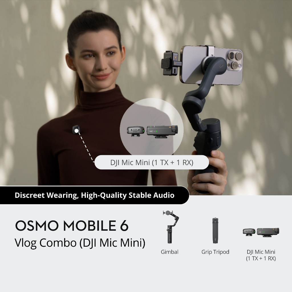 DJI Osmo Mobile 6 - Smartphone Gimbal Stabilizer I 3-Axis Stabilization I Built-In Extension Rod