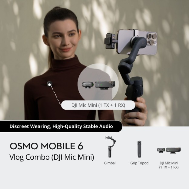 DJI Osmo Mobile 6 - Smartphone Gimbal Stabilizer I 3-Axis Stabilization I Built-In Extension Rod