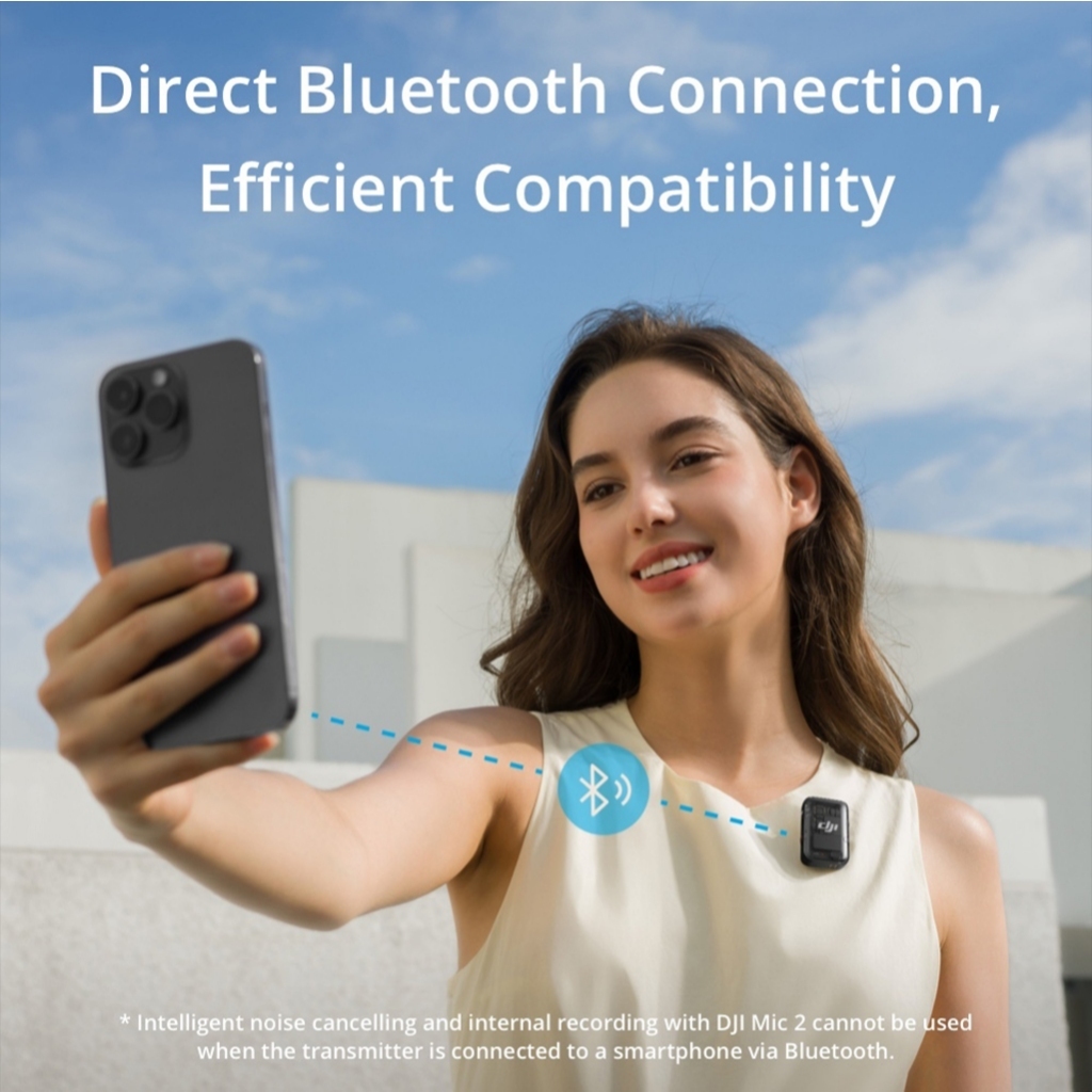 DJI Mic 2 (2 TX + 1RX + Charging Case)- All-In-One, Ready to Use | 250m Range | 18-Hour Battery