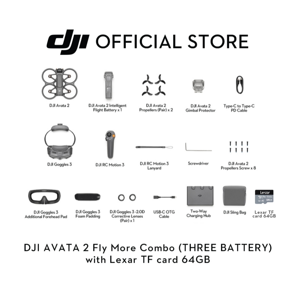 DJI Avata 2 - Camera Drones | Immersive Flight Experience | Intuitive Motion Control | Easy ACRO