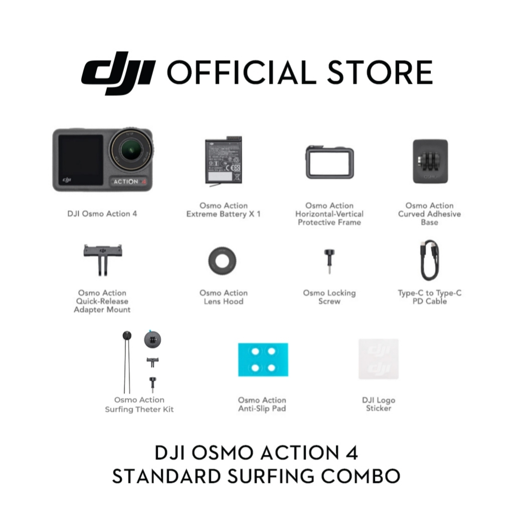 DJI Osmo Action 4 - Action Camera |10-bit & D-Log M Color Performance | Long-Lasting Battery Life