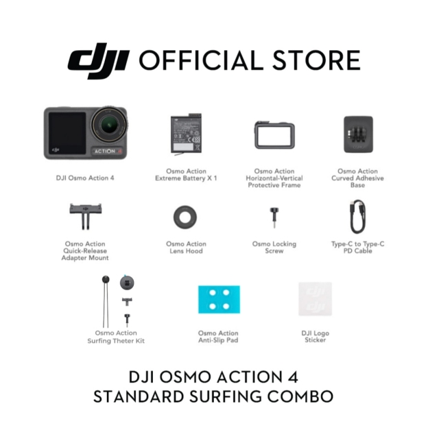 DJI Osmo Action 4 - Action Camera |10-bit & D-Log M Color Performance | Long-Lasting Battery Life