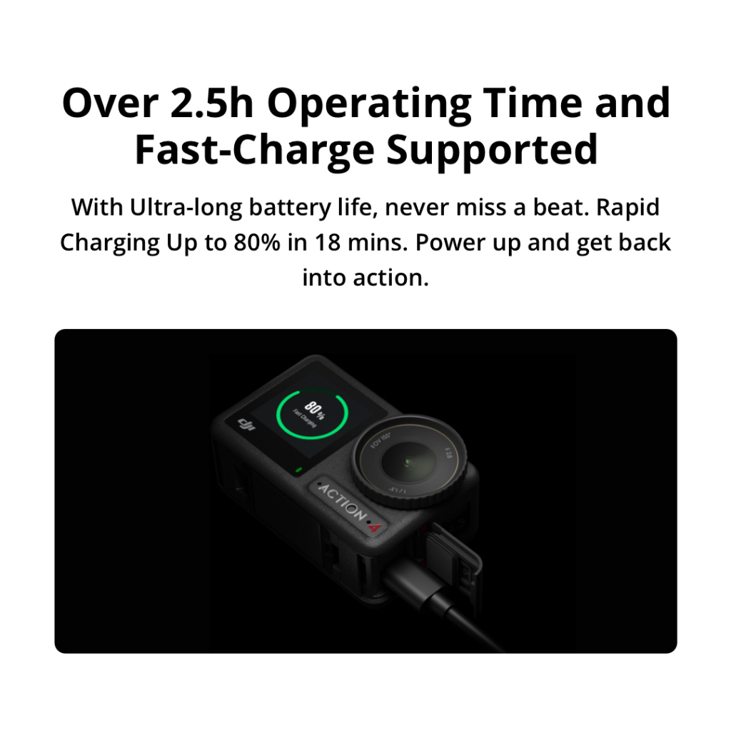 DJI Osmo Action 4 - Action Camera |10-bit & D-Log M Color Performance | Long-Lasting Battery Life