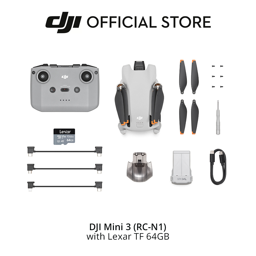 DJI Mini 3 - Camera Drone I Under 249 g I 38/51 Min Flight Time I 4K HDR Video