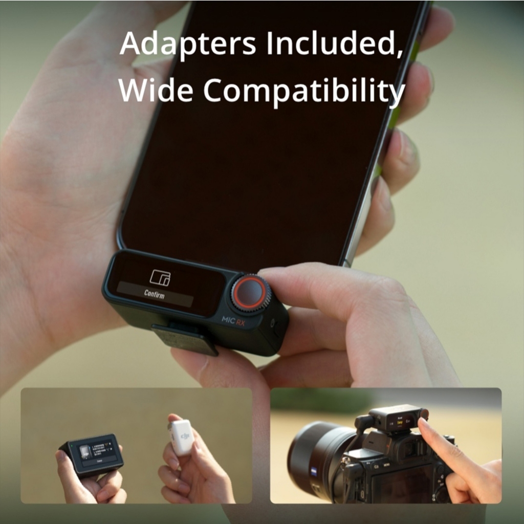 DJI Mic 2 (2 TX + 1RX + Charging Case)- All-In-One, Ready to Use | 250m Range | 18-Hour Battery