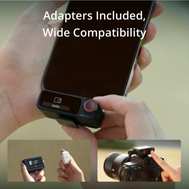 DJI Mic 2 (2 TX + 1RX + Charging Case)- All-In-One, Ready to Use | 250m Range | 18-Hour Battery