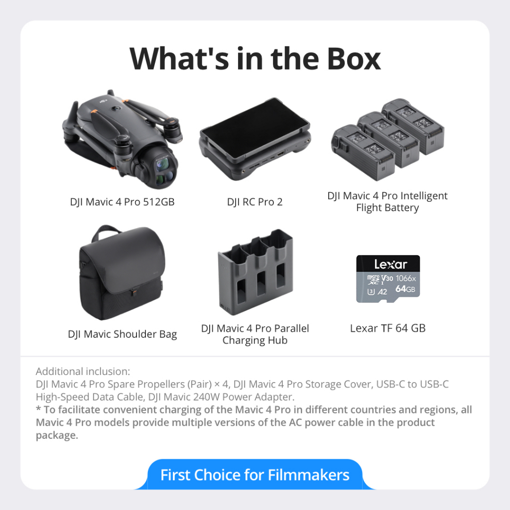 【NEW】DJI Mavic 4 Pro - Camera Drone | 100MP Hasselblad Camera| 51-Min Flight Time| Infinity Gimbal