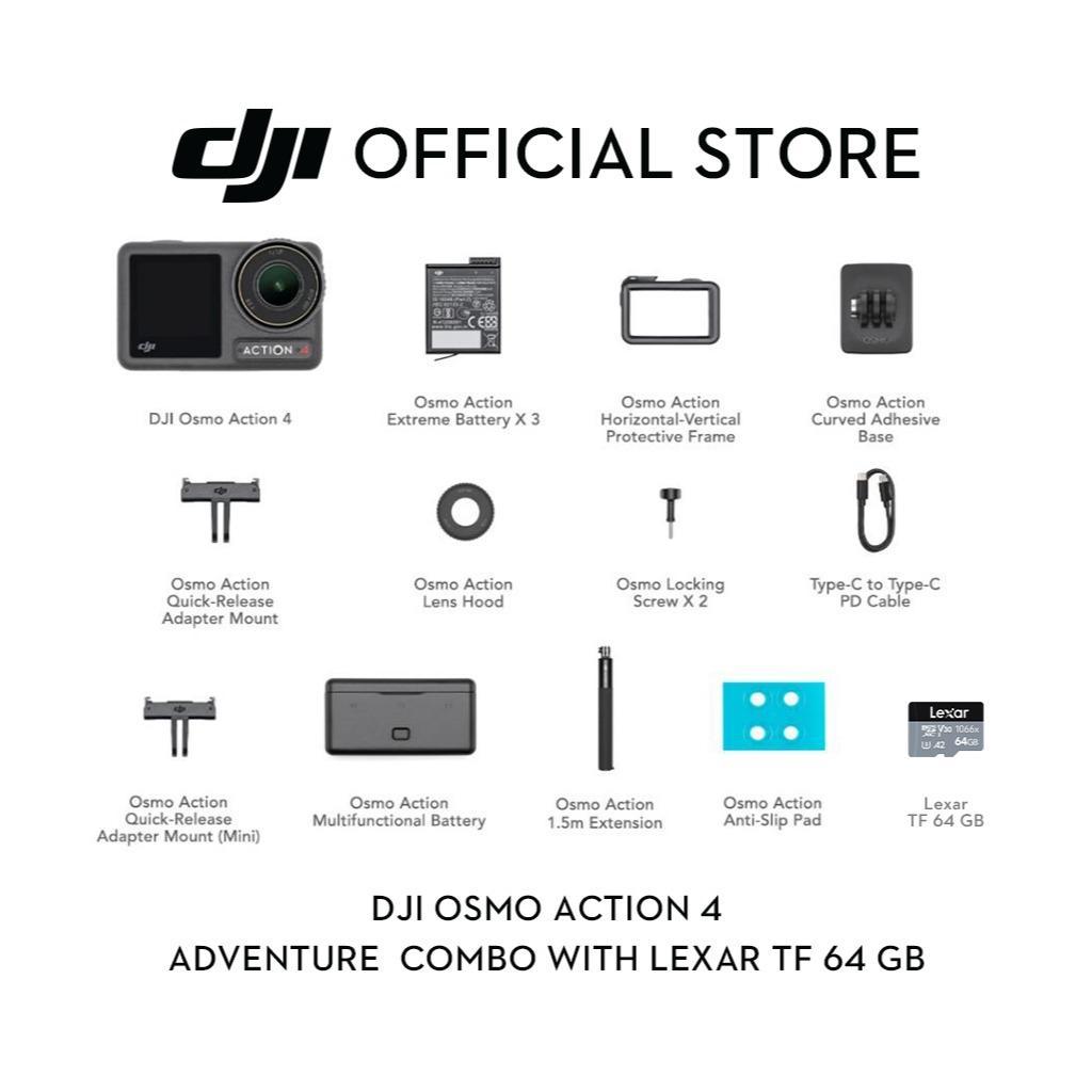 DJI Osmo Action 4 - Action Camera |10-bit & D-Log M Color Performance | Long-Lasting Battery Life