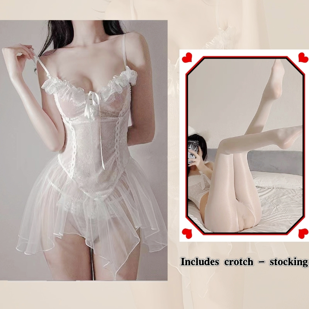 Elegant Transparent Mesh Passion Nightdress