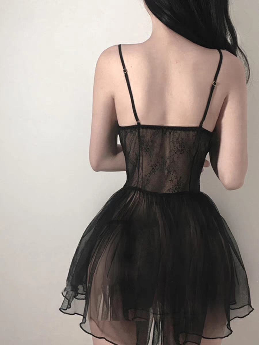 Elegant Transparent Mesh Passion Nightdress
