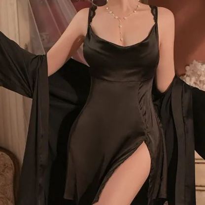 Silky Smooth Faux Satin Slip Dress - Royal Elegance