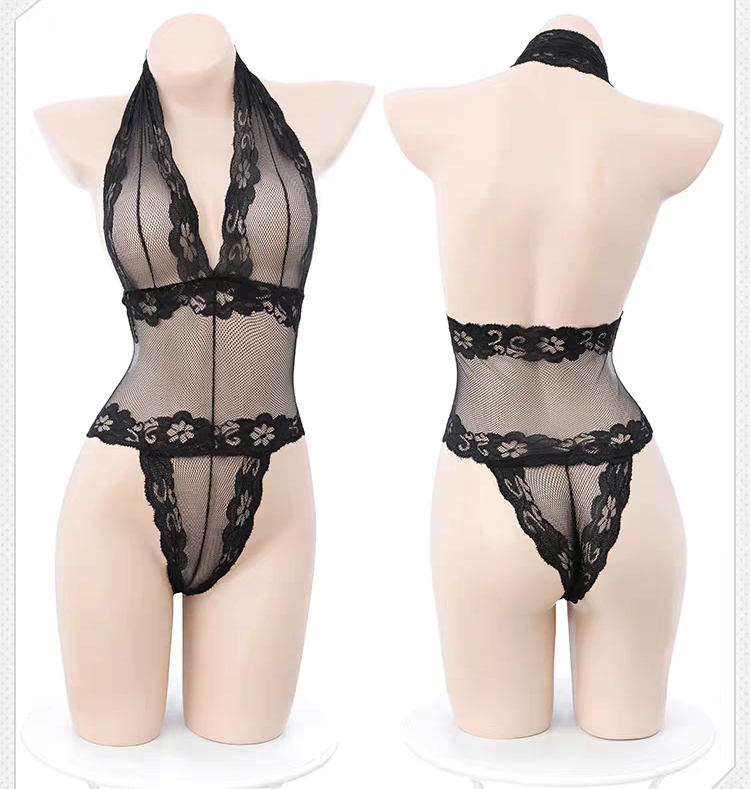 Plus Size Sheer Lace Bodysuit
