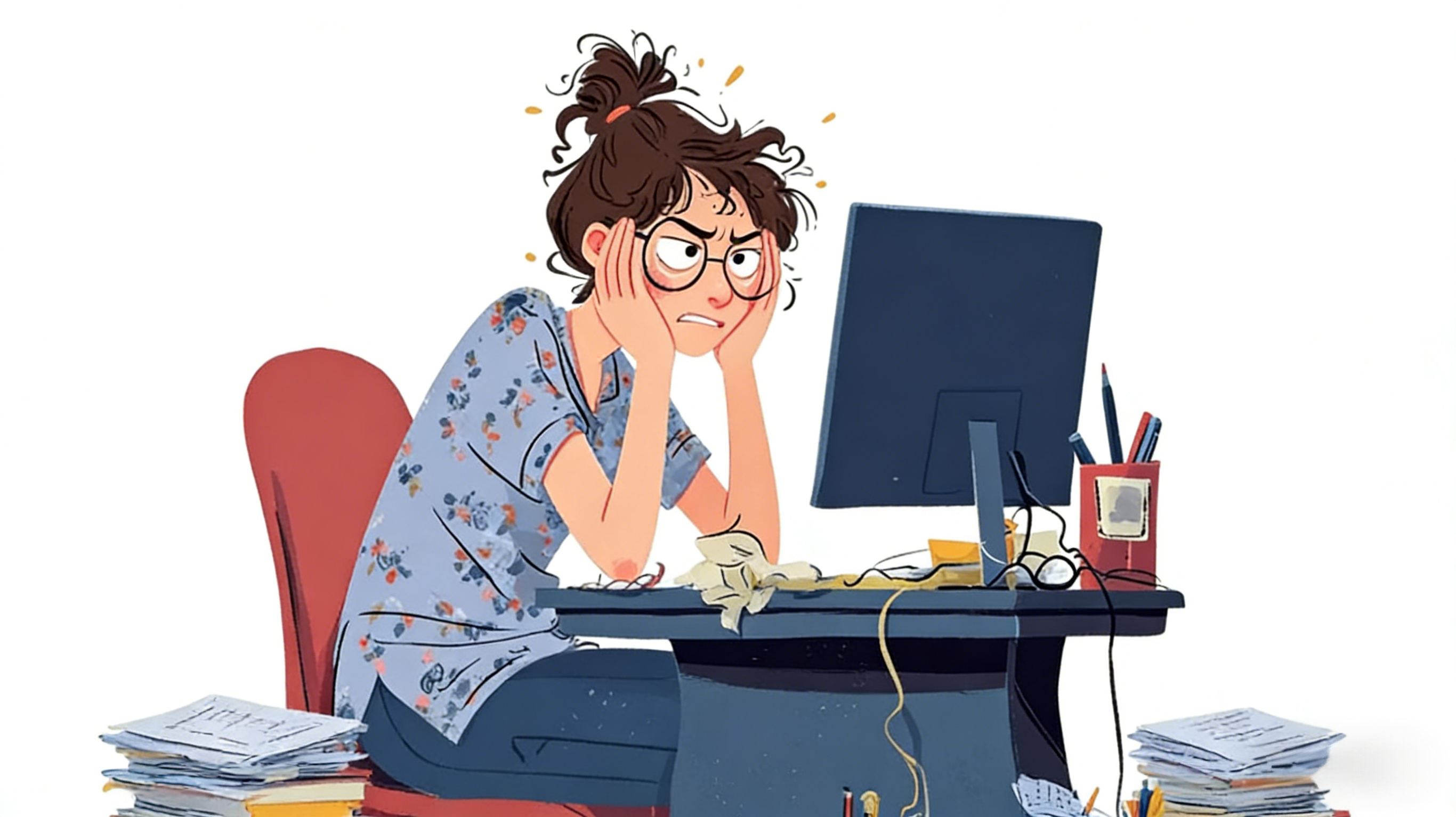 思考が中断されてしまうイメージ