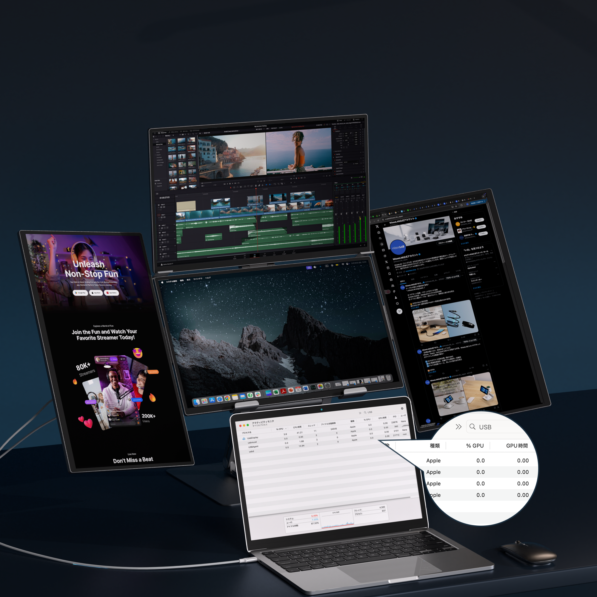 Wisee Multi-Display 18.5インチ特設ページ｜USB-C1本で最大5