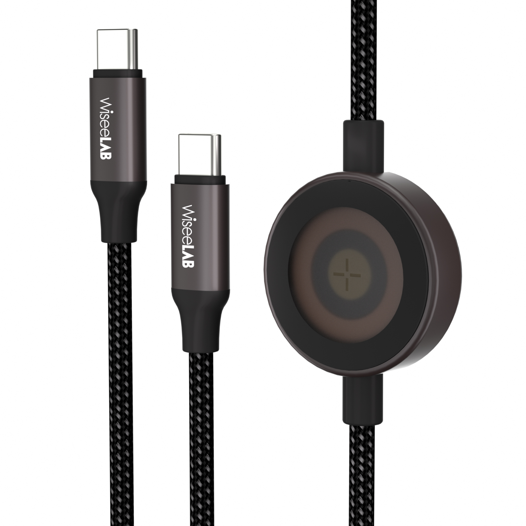 WiseeLAB MagLink｜2-in-1 Apple Watch用ワイヤレス充電 & USB-C ケーブル（1.2m, ナイロン編み）
