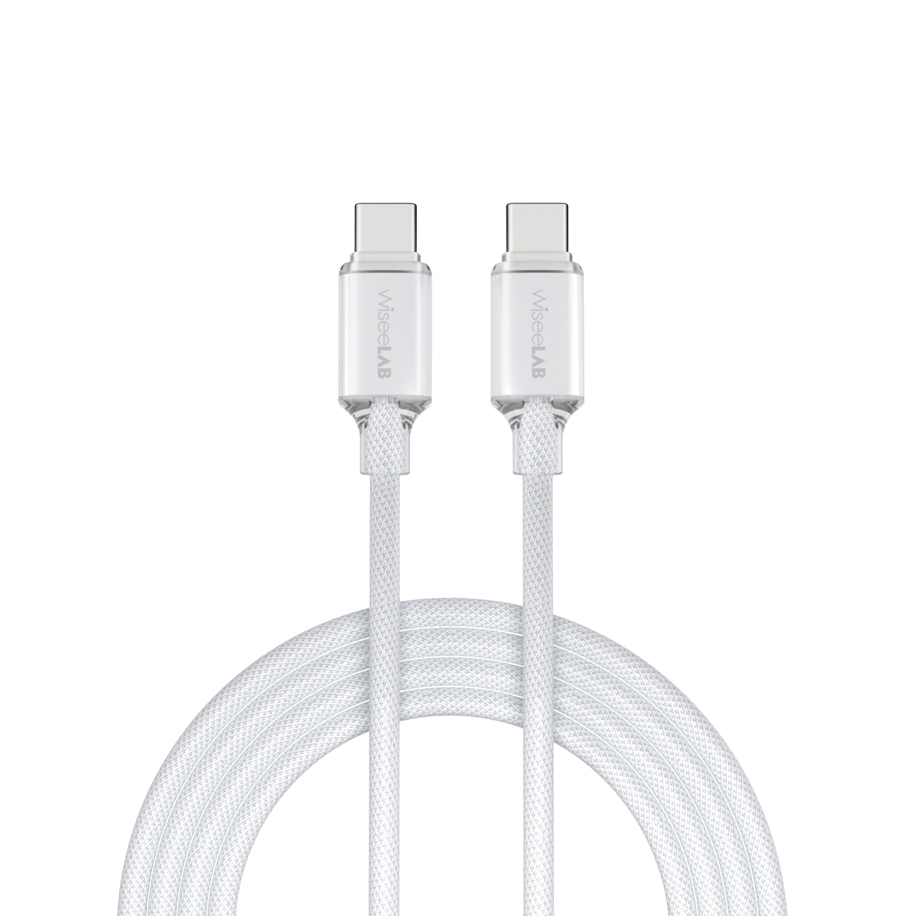 WiseeLAB Clear Tough Cable｜USB-C & USB-C 耐断線ケーブル(1.8m,ナイロン編み)