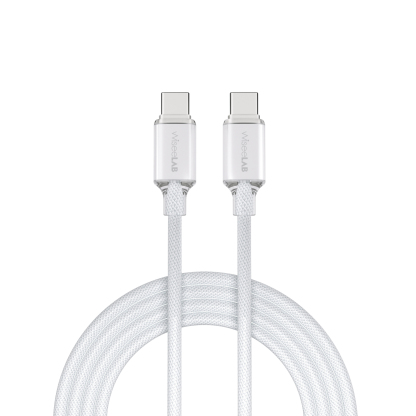 WiseeLAB Clear Tough Cable｜USB-C & USB-C 耐断線ケーブル(1.8m,ナイロン編み)