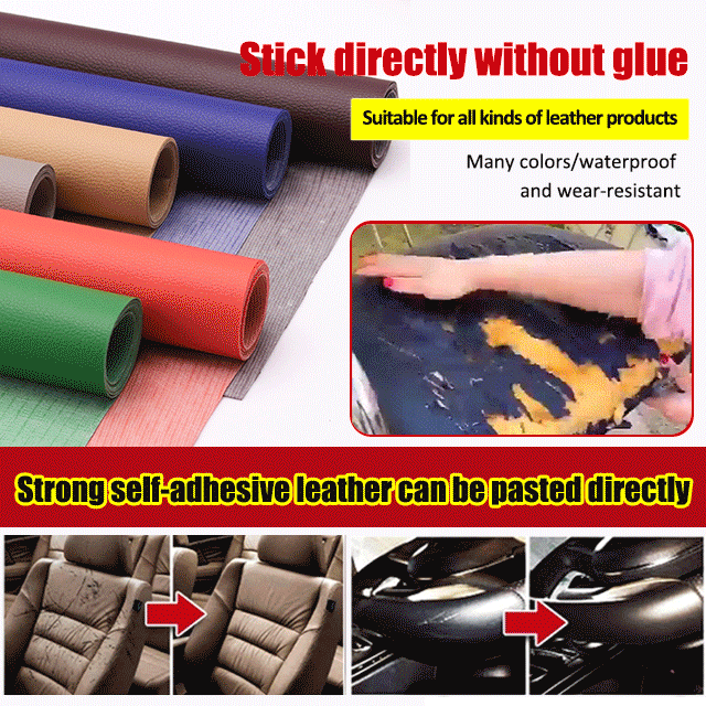 Self-adhesive leather. Genuine leather texture.