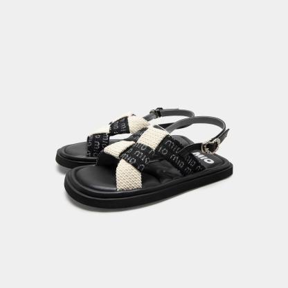 Color-block Woven Sandals
