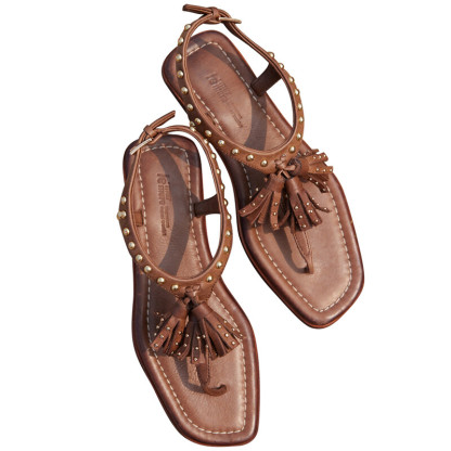 Folk-style tassel sandals