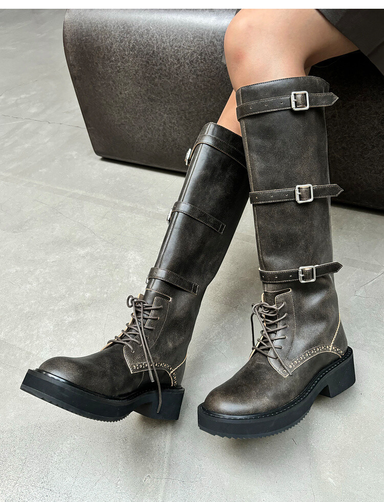 Melard Buckle Strap Tall Boots