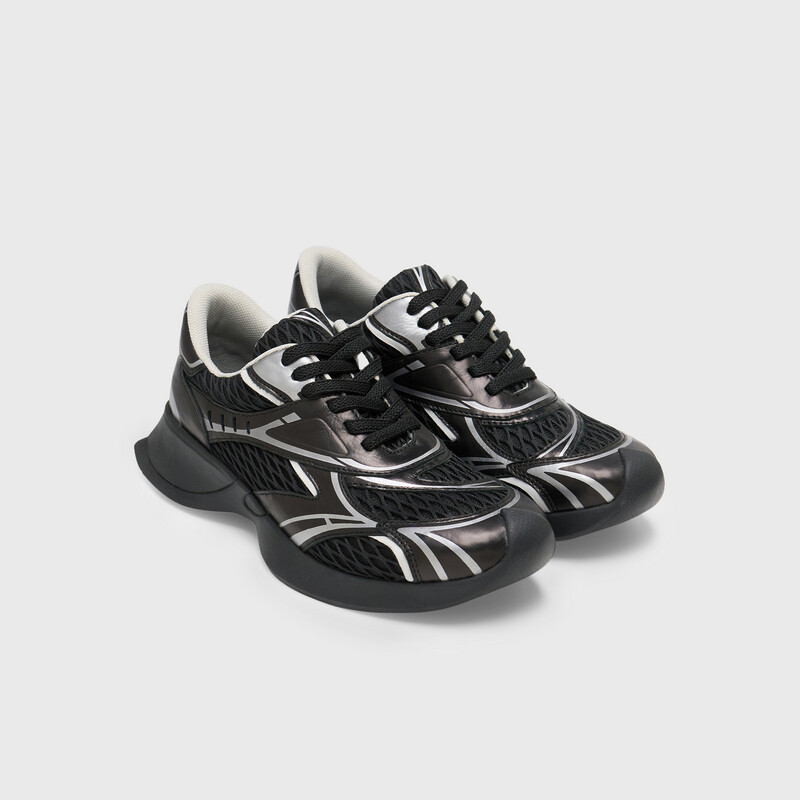 Silver Mesh Sneakers