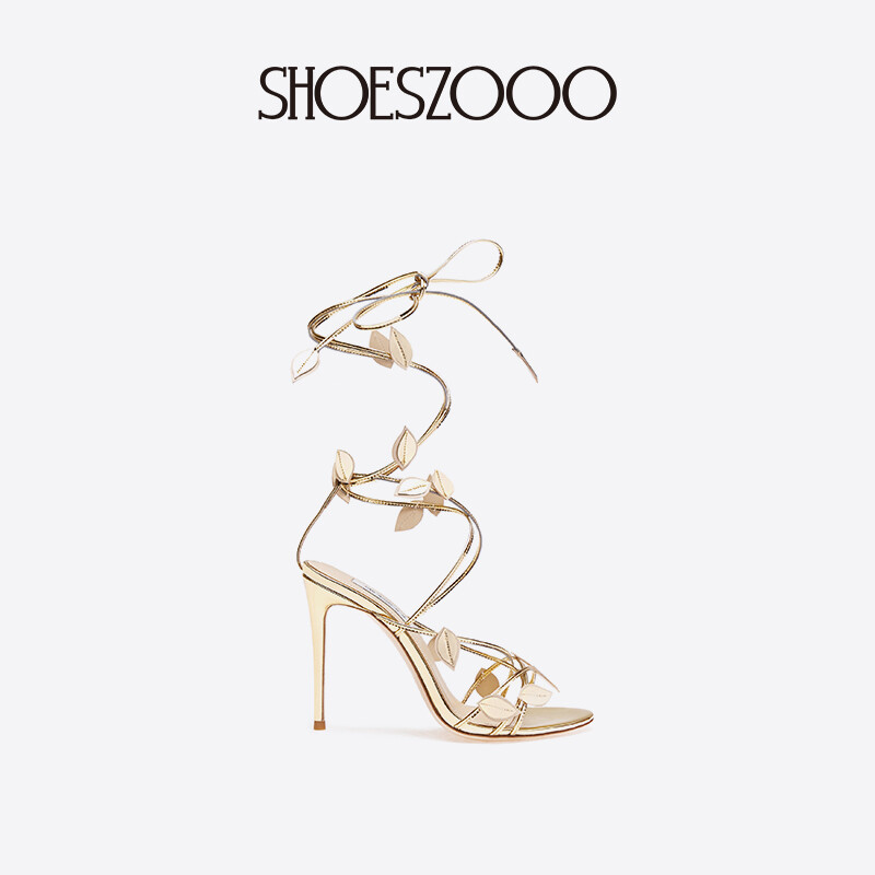 Leaf design high heels