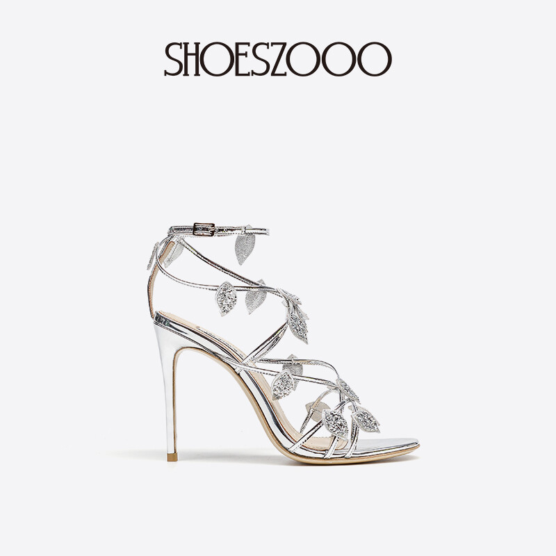 Leaf design high heels