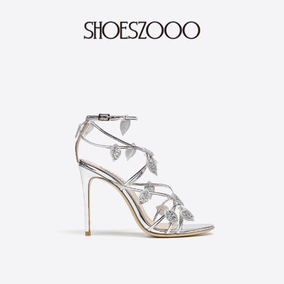 Leaf design high heels