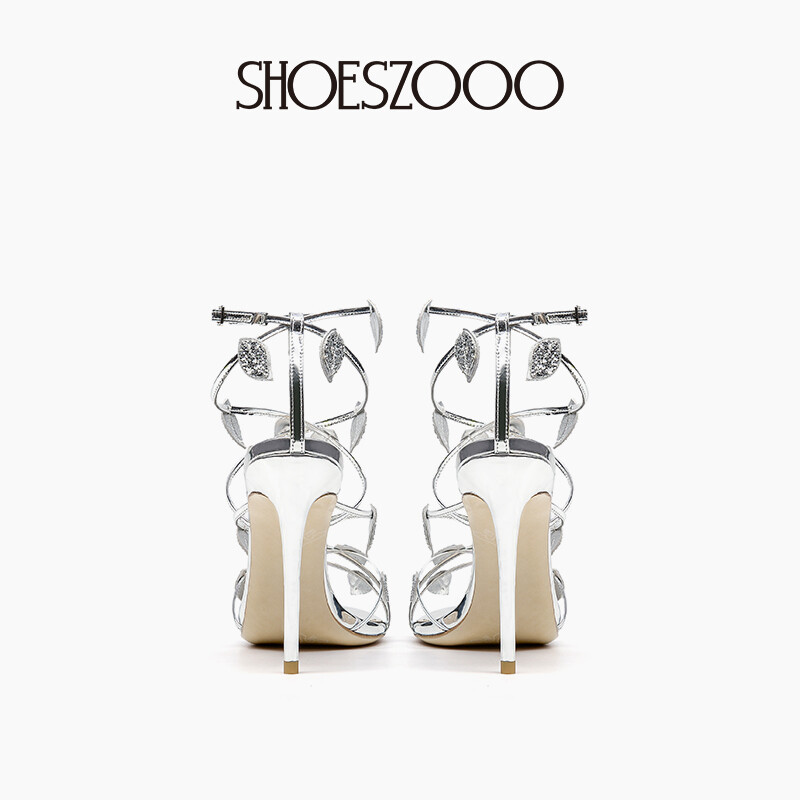 Leaf design high heels