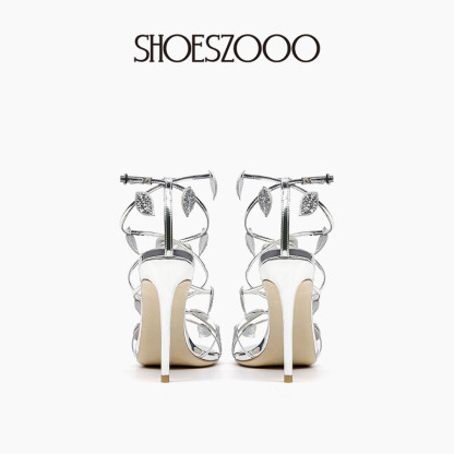 Leaf design high heels