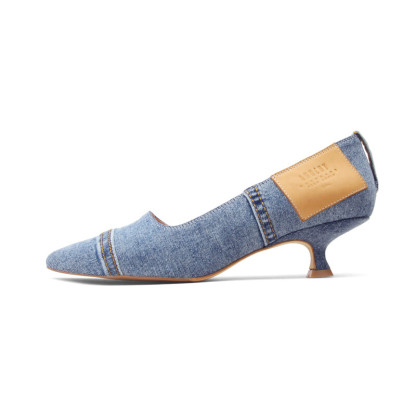 Pointed-toe denim Heels