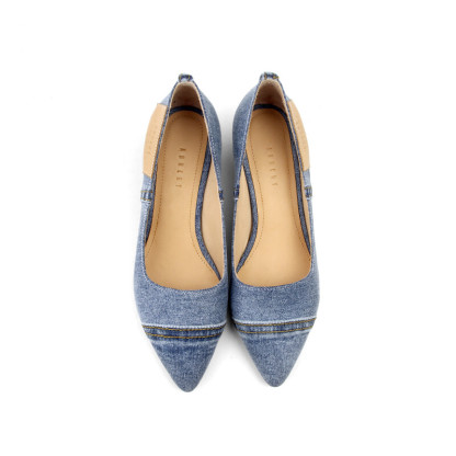 Pointed-toe denim Heels