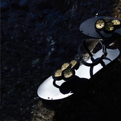 Handcrafted Sandals with Cast Bronze Relief