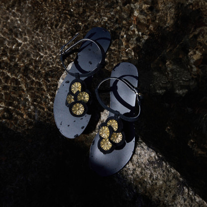 Handcrafted Sandals with Cast Bronze Relief