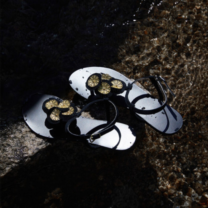 Handcrafted Sandals with Cast Bronze Relief