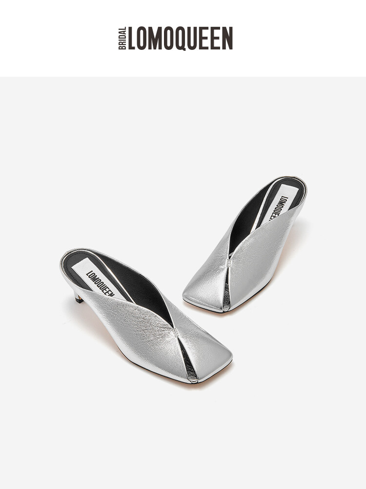 Metallic Cowhide Mules