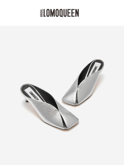 Metallic Cowhide Mules