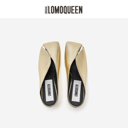 Metallic Cowhide Mules