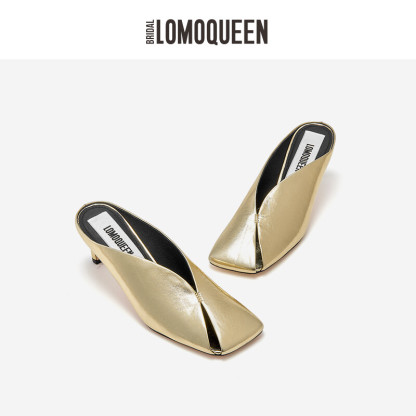 Metallic Cowhide Mules