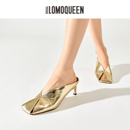 Metallic Cowhide Mules