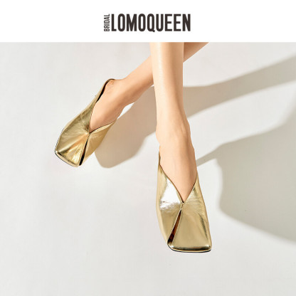 Metallic Cowhide Mules
