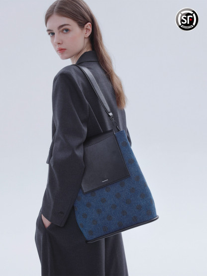 Retro Denim Bucket Bag
