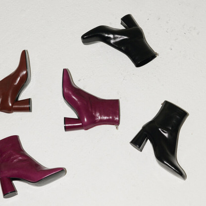 Designer Leather Heel Boots