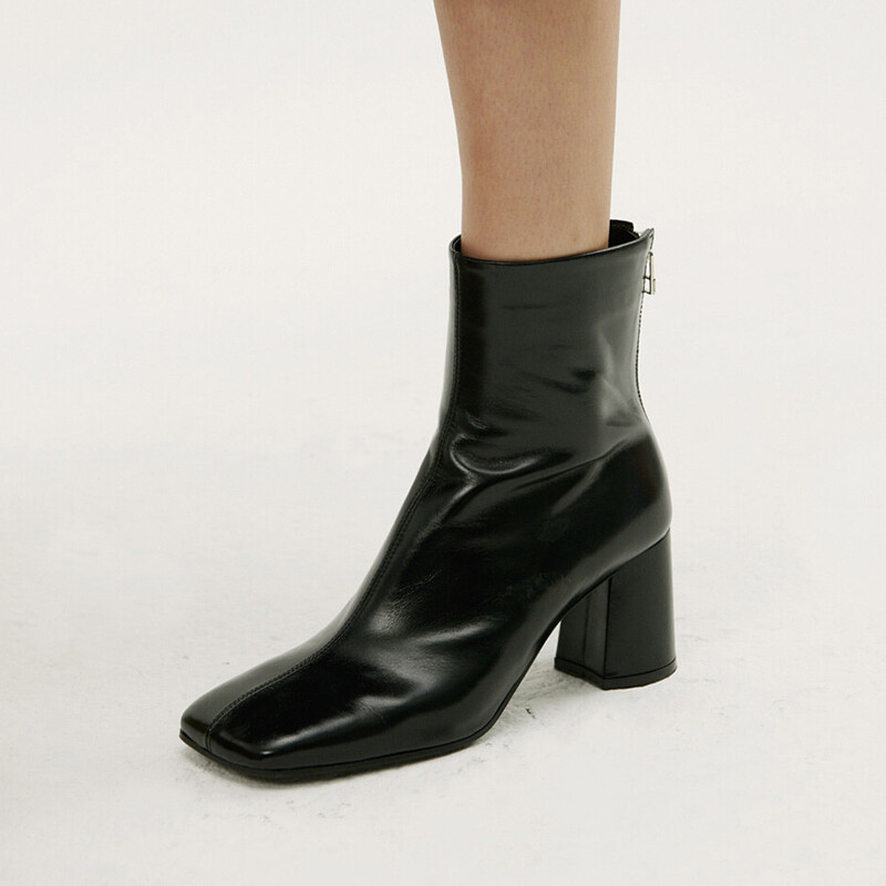 Designer Leather Heel Boots