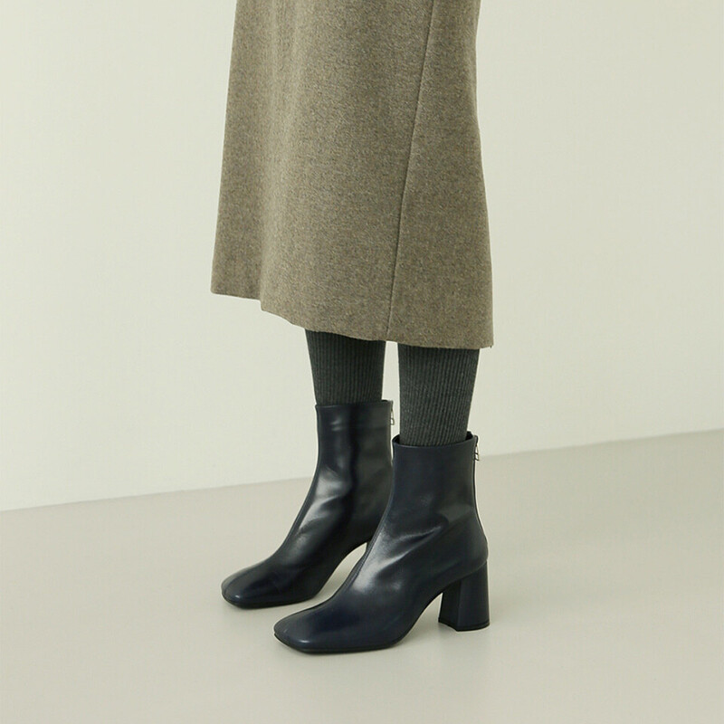 Designer Leather Heel Boots