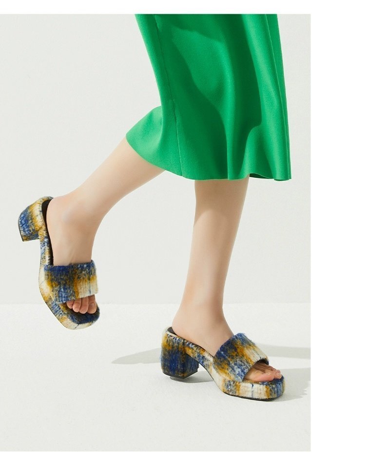 Spring Bouquet Chunky Heel Sandals