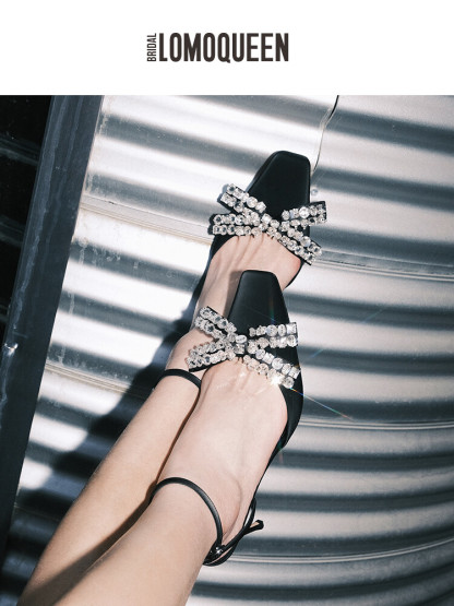 Silk Cowhide Butterfly High Heels