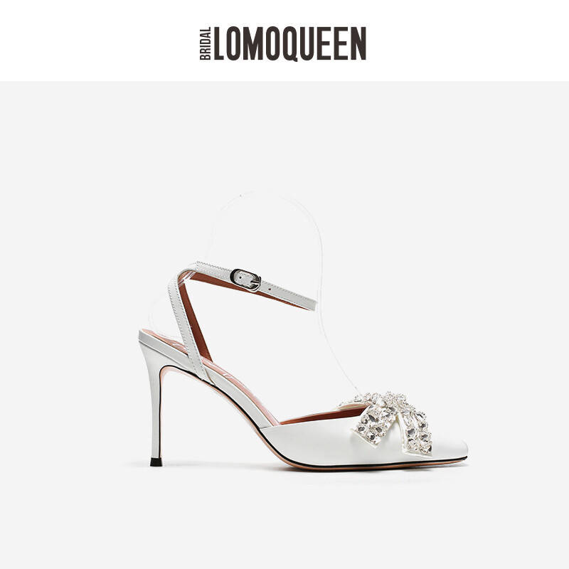Silk Cowhide Butterfly High Heels
